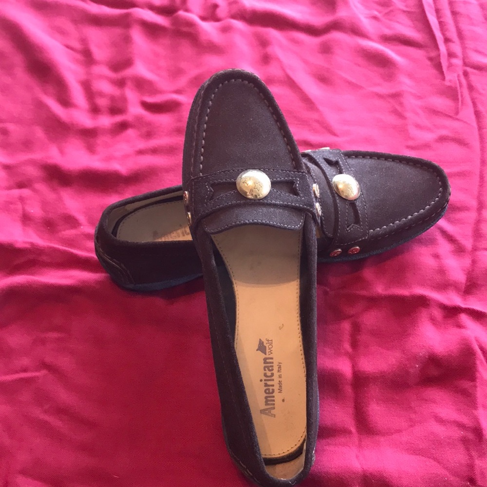 Brown suede Italian loafers